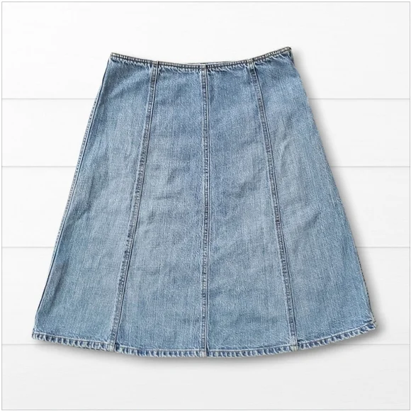 GAP Vintage Y2k-Era Blue Paneled Denim Jean Skirt, Size 2 - Picture 1 of 9